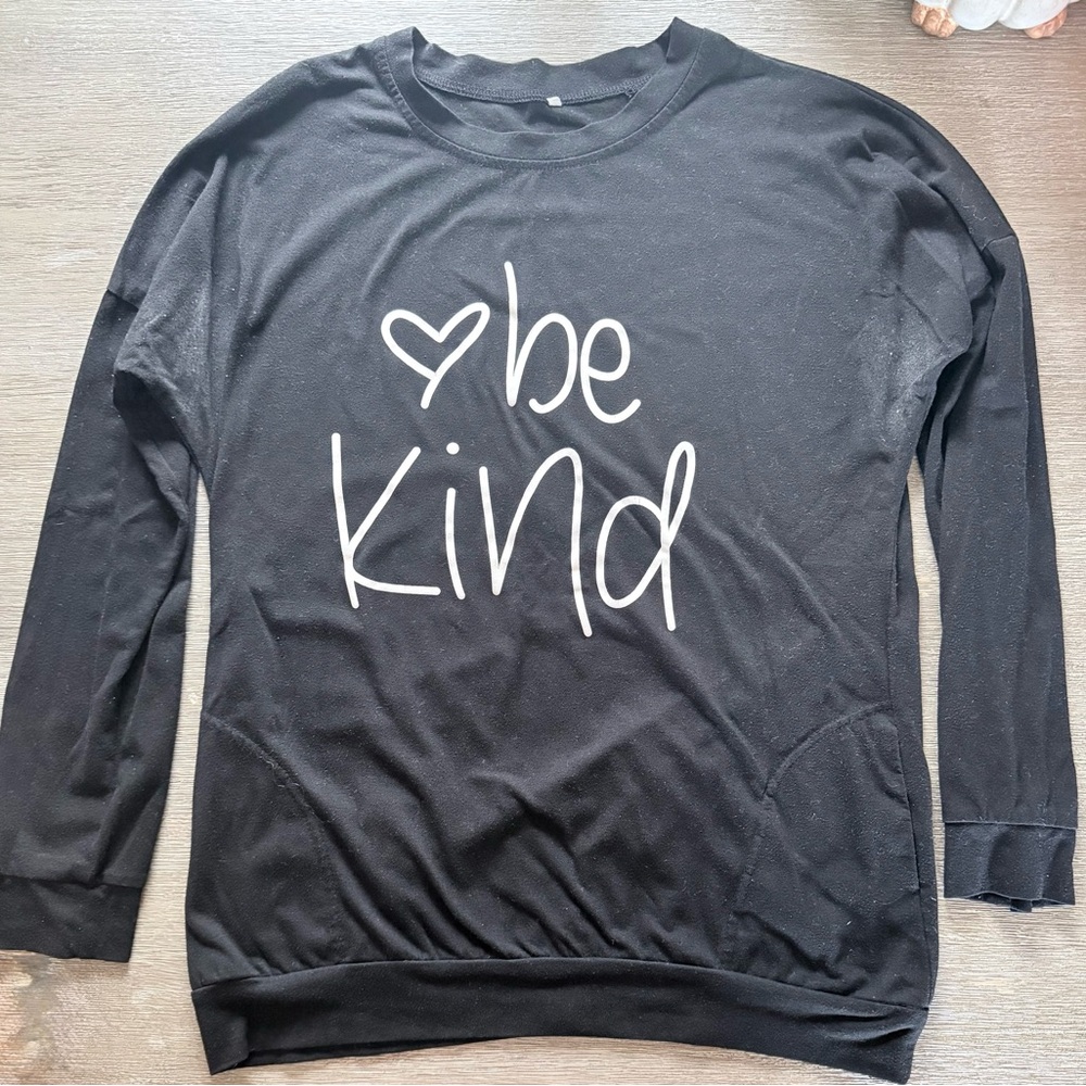 Be Kind Black Graphic long sleeve Teeshirt